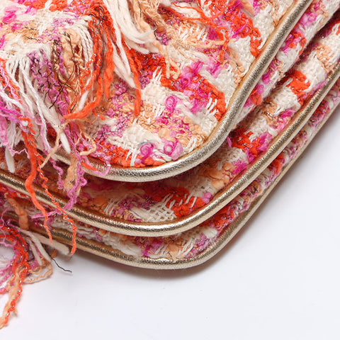 Miu Miu Tweed Chain Shoulder Bag pink WS14633