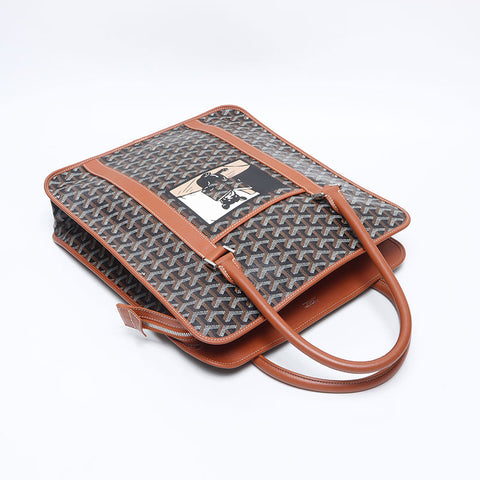 GOYARD Hulot Marque Burgundy Handbag Brown WS14635
