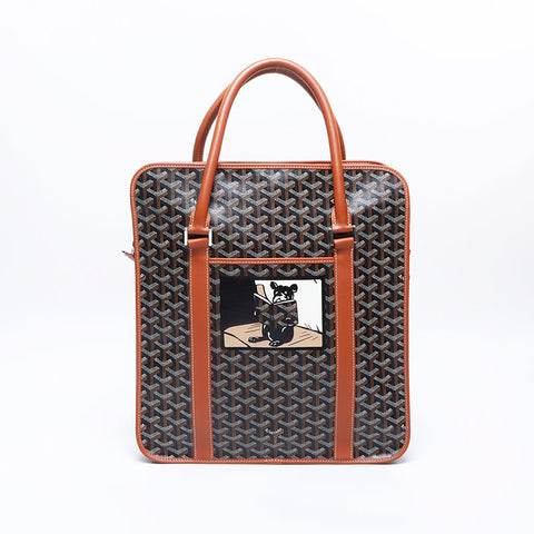 GOYARD Hulot Marque Burgundy Handbag Brown WS14635