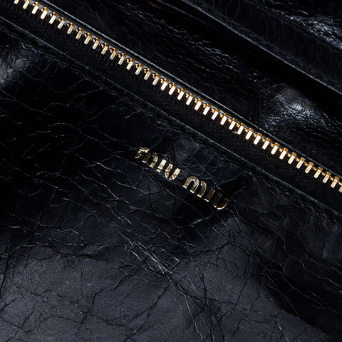 Miu Miu Matelasse Chain Wallet Shoulder Bag black WS14640