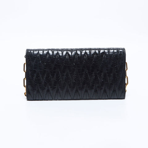 Miu Miu Matelasse Chain Wallet Shoulder Bag black WS14640