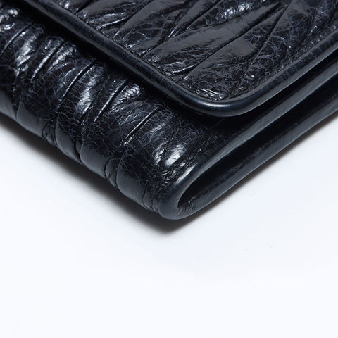 Miu Miu Matelasse Chain Wallet Shoulder Bag black WS14640