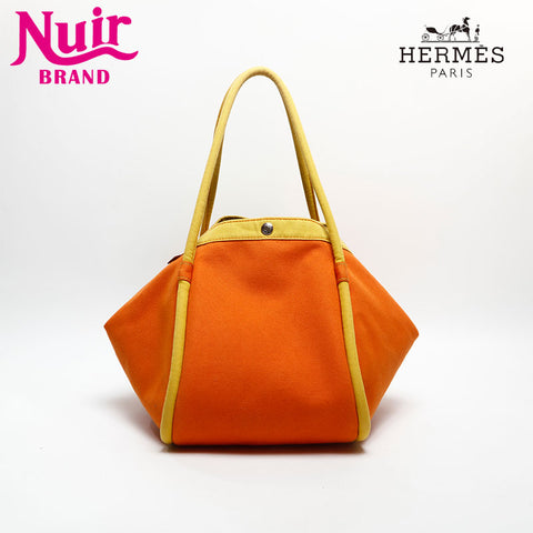 HERMES Sacbag GM Canvas Tote Bag Orange WS14643