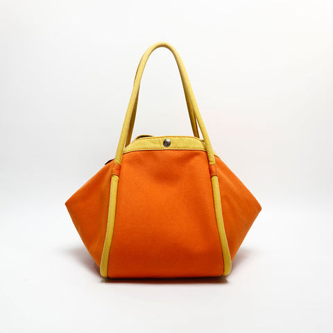 HERMES Sacbag GM Canvas Tote Bag Orange WS14643