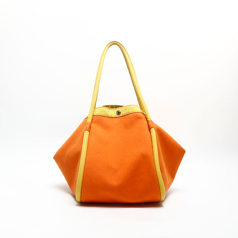 HERMES Sacbag GM Canvas Tote Bag Orange WS14643