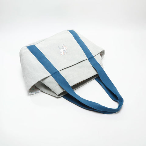 HERMES Mother's bag cabriole Tote Bag blue WS14644