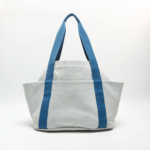 HERMES Mother's bag cabriole Tote Bag blue WS14644