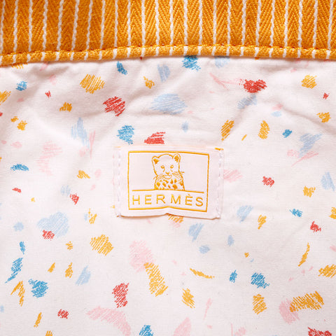 HERMES Mother's bag Passpass leopard with pouch Tote Bag yellow WS14645