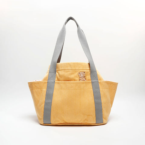 HERMES Mother's bag Passpass leopard with pouch Tote Bag yellow WS14645