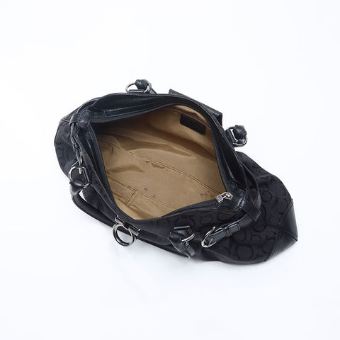 Salvatore Ferragamo Marissa Gancini Canvas Shoulder Bag black WS14646