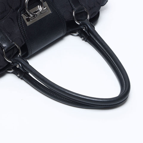 Salvatore Ferragamo Marissa Gancini Canvas Shoulder Bag black WS14646