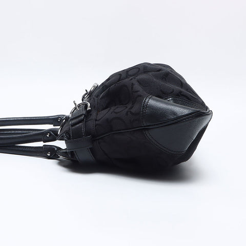 Salvatore Ferragamo Marissa Gancini Canvas Shoulder Bag black WS14646