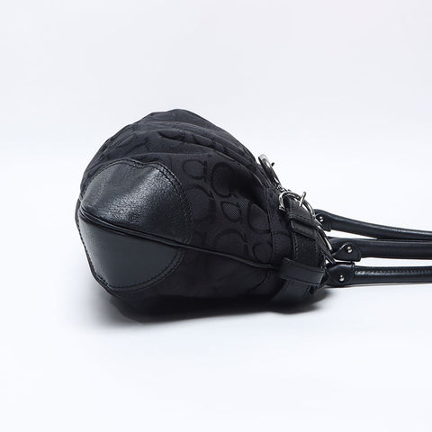 Salvatore Ferragamo Marissa Gancini Canvas Shoulder Bag black WS14646