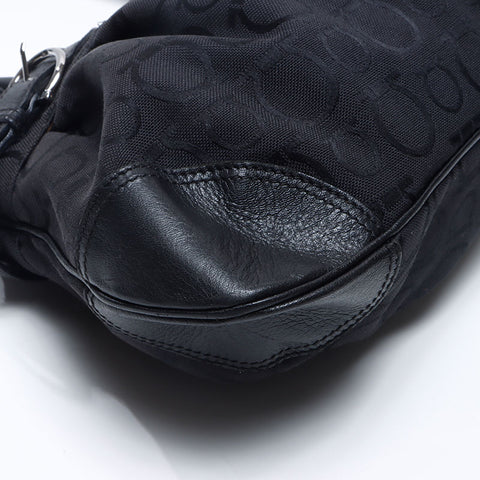 Salvatore Ferragamo Marissa Gancini Canvas Shoulder Bag black WS14646