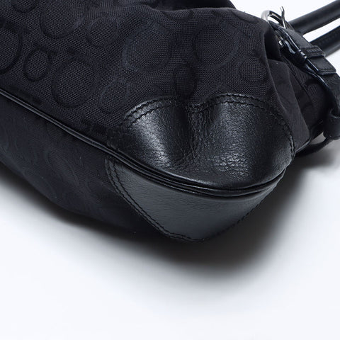 Salvatore Ferragamo Marissa Gancini Canvas Shoulder Bag black WS14646