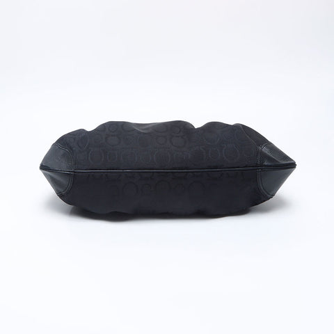 Salvatore Ferragamo Marissa Gancini Canvas Shoulder Bag black WS14646