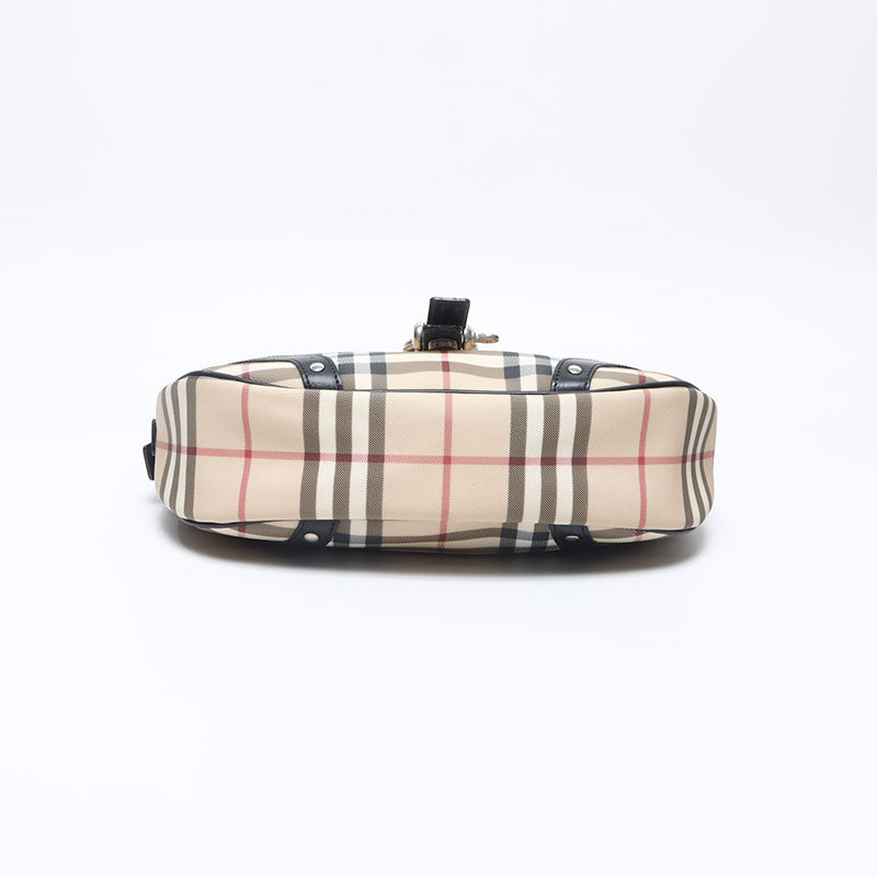 BURBERRY ベージュ レザー ショルダーバッグ