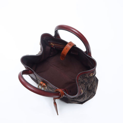 CELINE Macadam Pattern Handbag Brown WS14653