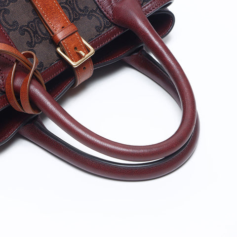 CELINE Macadam Pattern Handbag Brown WS14653