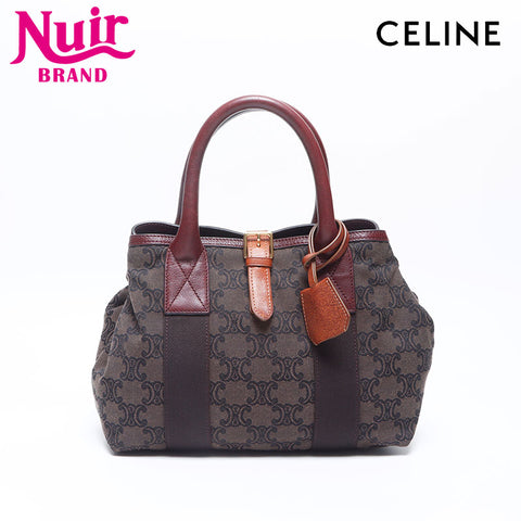 CELINE Macadam Pattern Handbag Brown WS14653