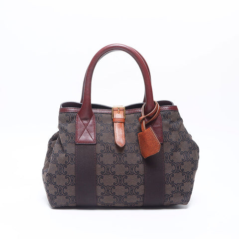 CELINE Macadam Pattern Handbag Brown WS14653