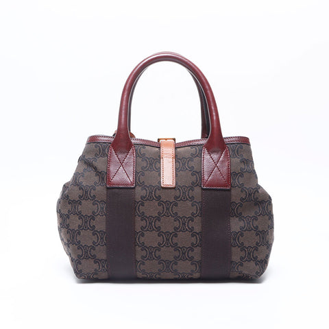 CELINE Macadam Pattern Handbag Brown WS14653