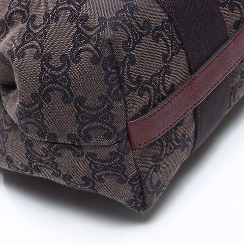 CELINE Macadam Pattern Handbag Brown WS14653