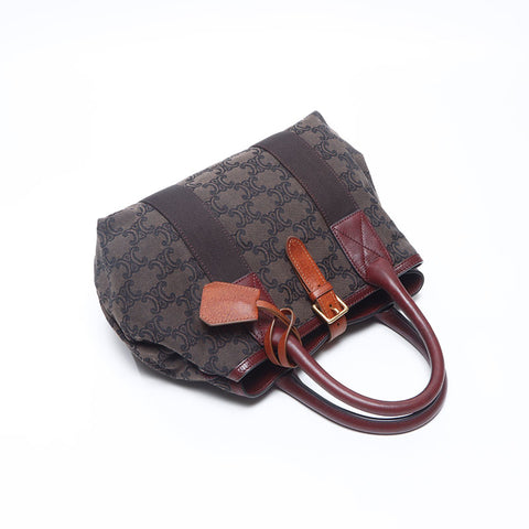 CELINE Macadam Pattern Handbag Brown WS14653