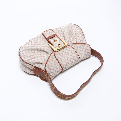 セリーヌ CELINE マカダム キャンバス ハンドバッグ ホワイト WS14654
