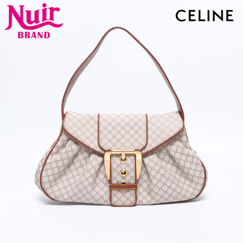 セリーヌ CELINE マカダム キャンバス ハンドバッグ ホワイト WS14654