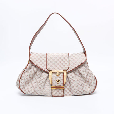セリーヌ CELINE マカダム キャンバス ハンドバッグ ホワイト WS14654