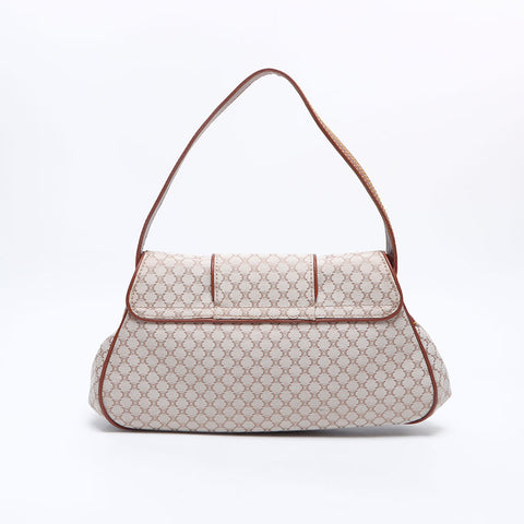 セリーヌ CELINE マカダム キャンバス ハンドバッグ ホワイト WS14654