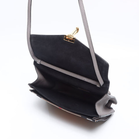 バーバリー BURBERRY MACKEN ハウスチェック ショルダーバッグ グレー WS14656