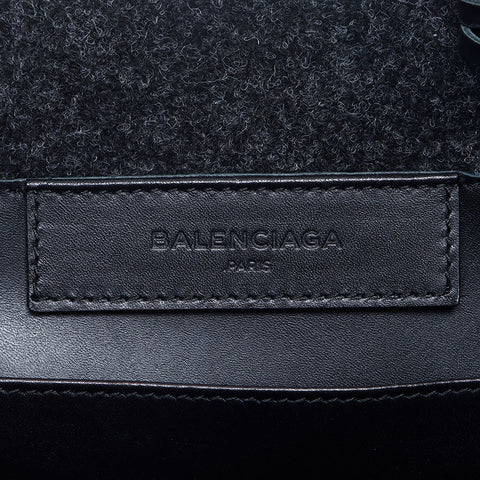 BALENCIAGA Paper Wool Handbag black WS14658