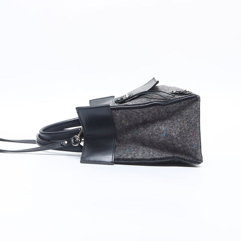 BALENCIAGA Paper Wool Handbag black WS14658