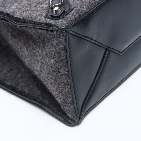 BALENCIAGA Paper Wool Handbag black WS14658