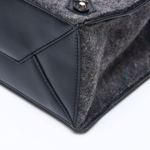 BALENCIAGA Paper Wool Handbag black WS14658