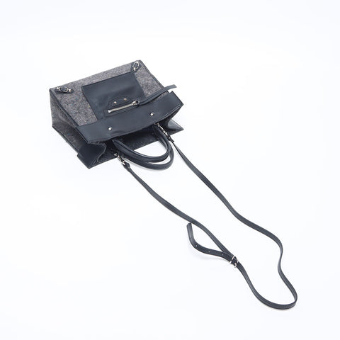 BALENCIAGA Paper Wool Handbag black WS14658