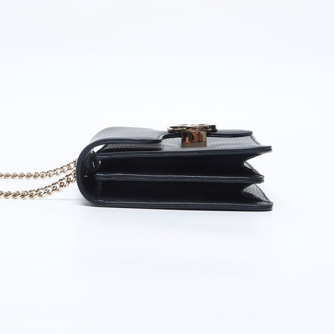 グッチ GUCCI インターロッキング GG チェーン レザー ショルダーバッグ ブラック WS14659