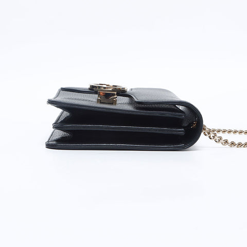 グッチ GUCCI インターロッキング GG チェーン レザー ショルダーバッグ ブラック WS14659
