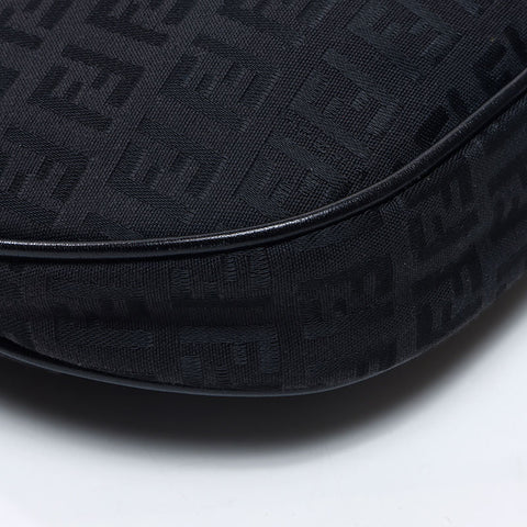 FENDI Zucchino Canvas Shoulder Bag black WS14660