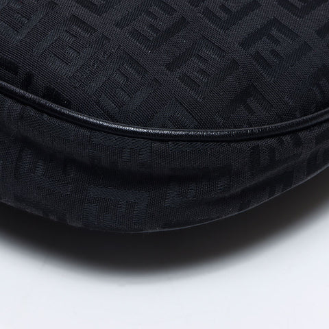 FENDI Zucchino Canvas Shoulder Bag black WS14660