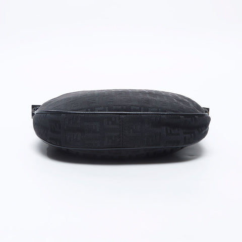 FENDI Zucchino Canvas Shoulder Bag black WS14660