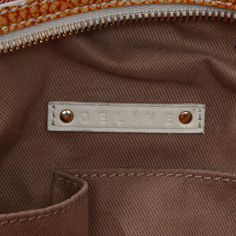 CELINE macadam canvas Shoulder Bag Red WS14661