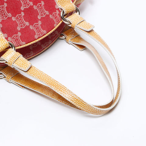 CELINE macadam canvas Shoulder Bag Red WS14661