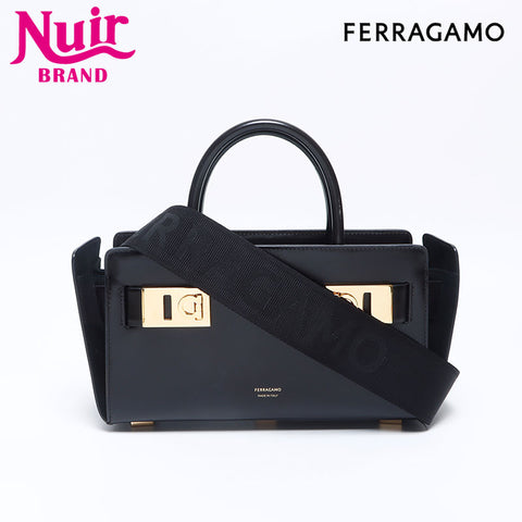 Salvatore Ferragamo 2WAY Gancini Handbag black WS14662