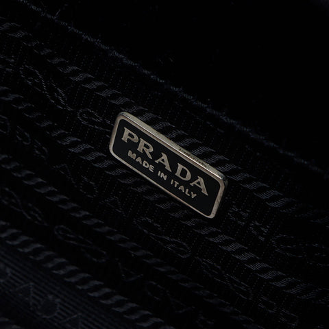 プラダ PRADA サテン ミニ バニティ ハンドバッグ ブラック WS14664