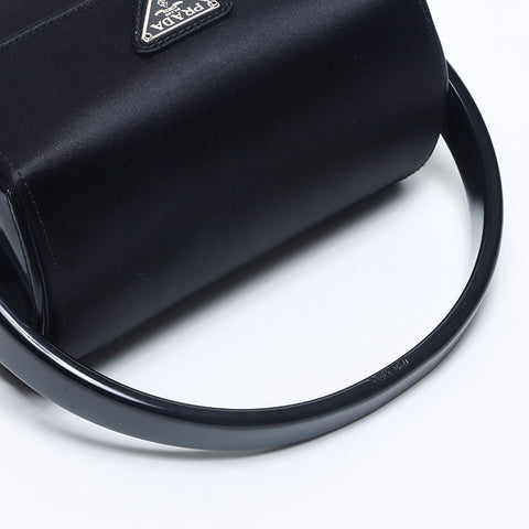 プラダ PRADA サテン ミニ バニティ ハンドバッグ ブラック WS14664