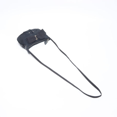 Salvatore Ferragamo Vara Ribbon Nylon Shoulder Bag black WS14665