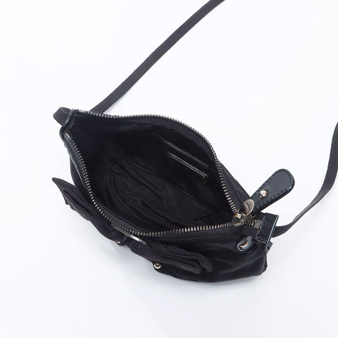Salvatore Ferragamo Vara Ribbon Nylon Shoulder Bag black WS14665